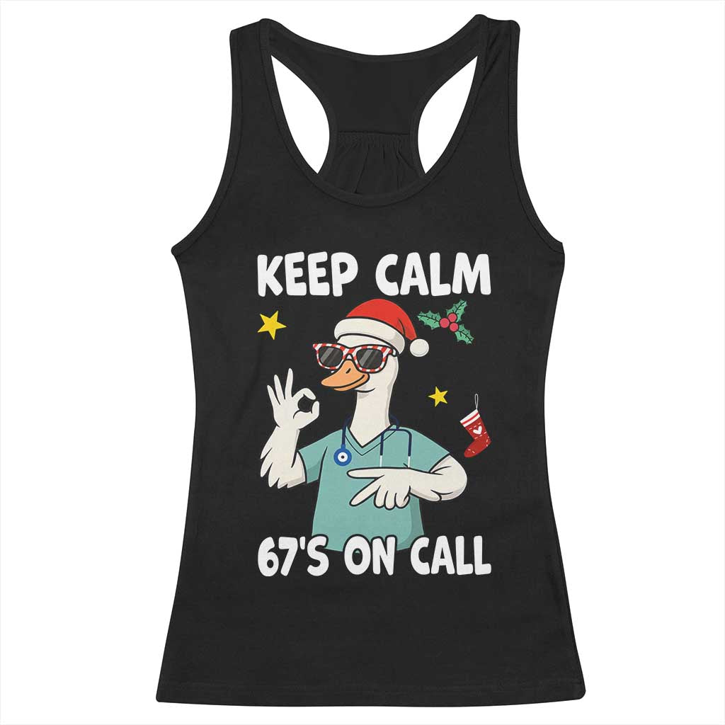 67 Six Seven Goose Nurse Christmas Meme Racerback Tank Top TS14 Black Print Your Wear