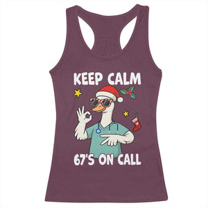 67 Six Seven Goose Nurse Christmas Meme Racerback Tank Top TS14 Maroon Print Your Wear
