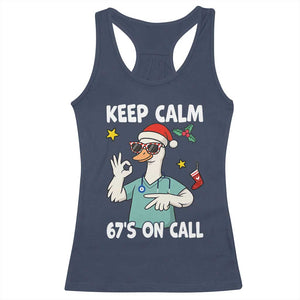 67 Six Seven Goose Nurse Christmas Meme Racerback Tank Top TS14 Navy Print Your Wear