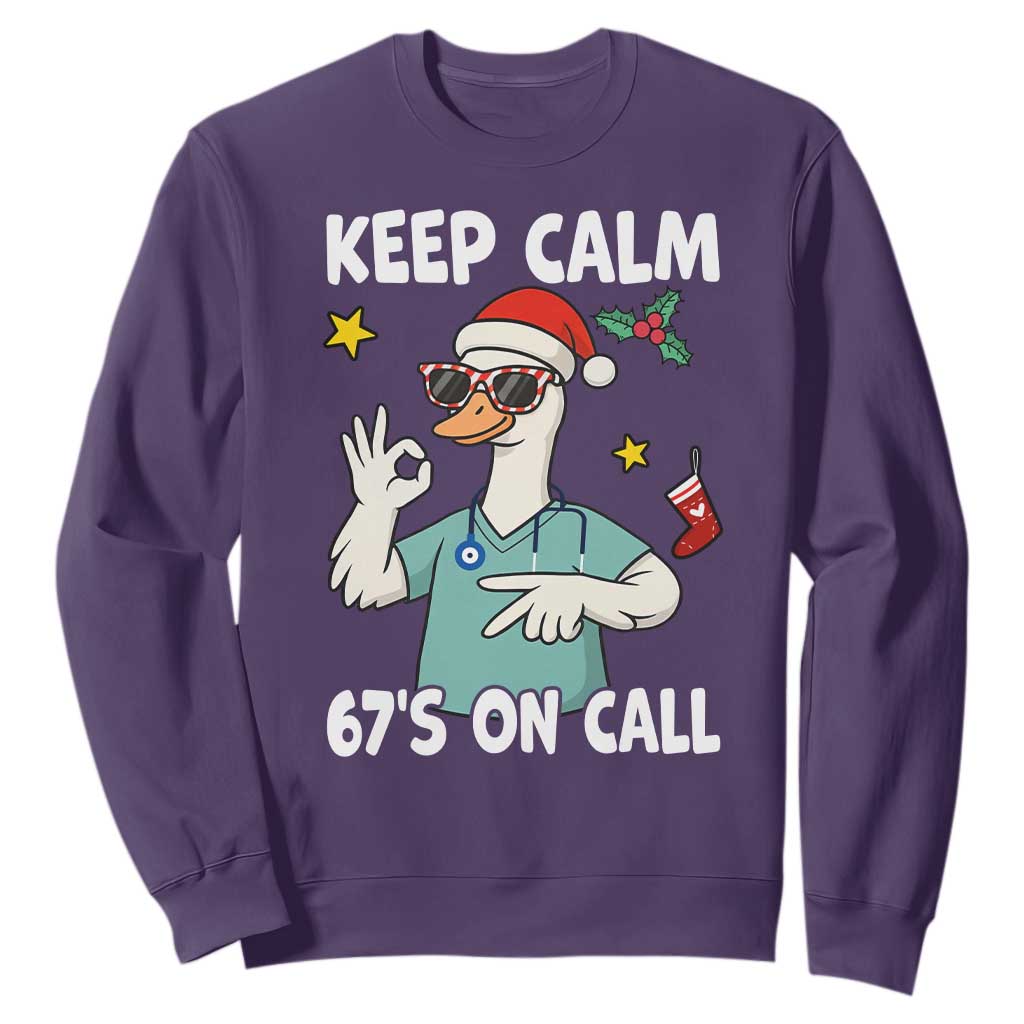 67 Six Seven Goose Nurse Christmas Meme Sweatshirt TS14 Purple Print Your Wear