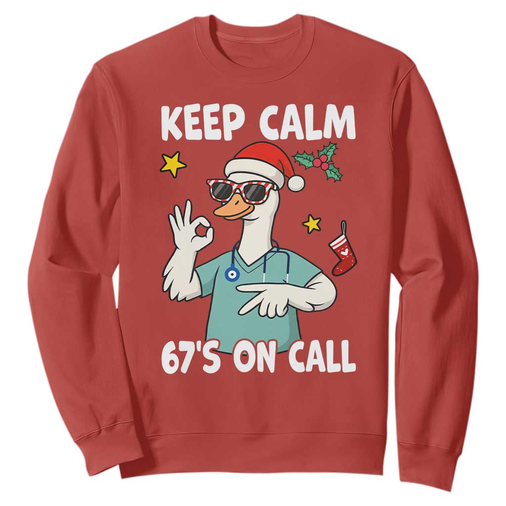 67 Six Seven Goose Nurse Christmas Meme Sweatshirt TS14 Red Print Your Wear