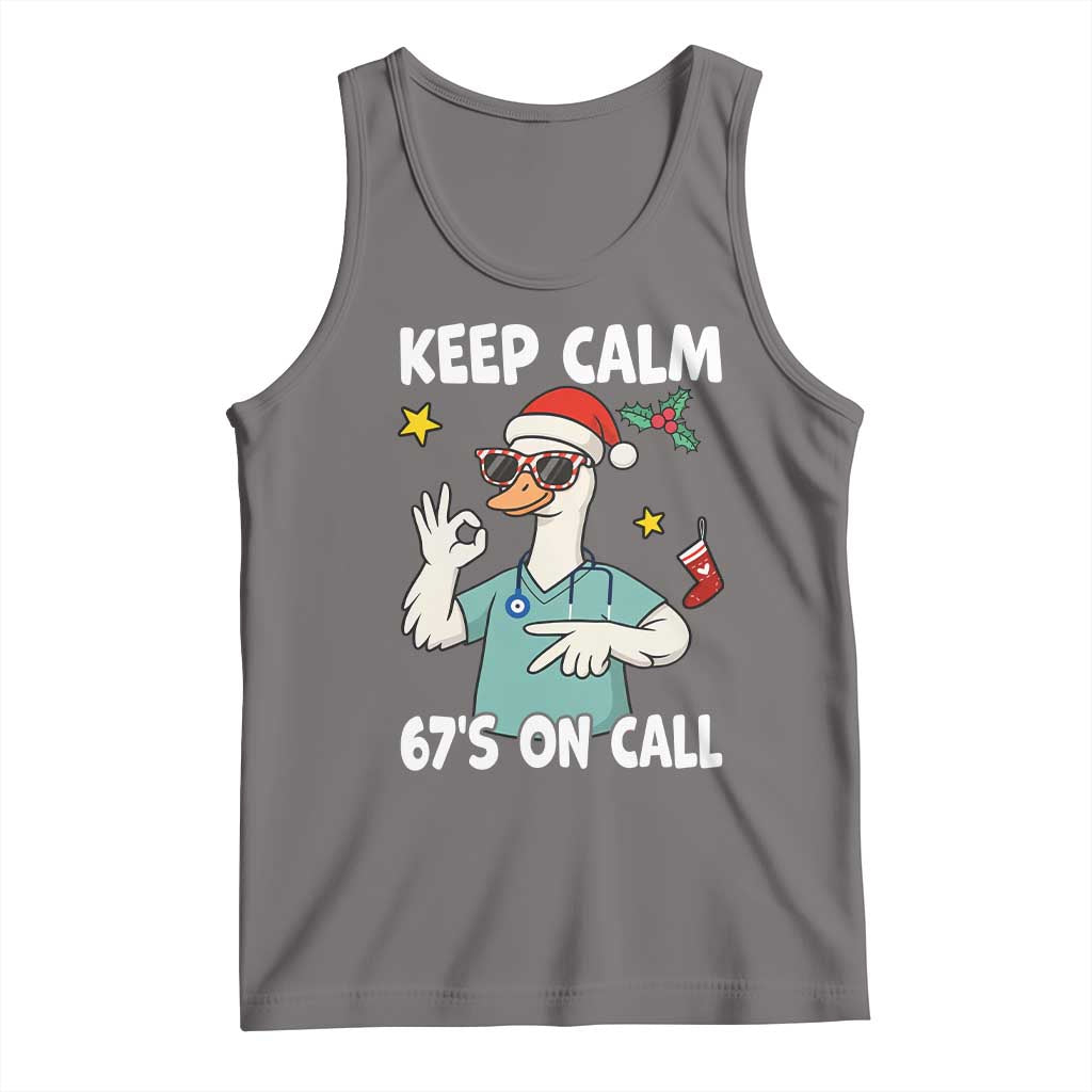 67 Six Seven Goose Nurse Christmas Meme Tank Top TS14 Deep Heather Print Your Wear