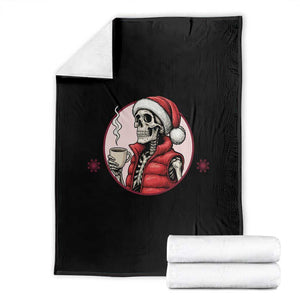 Funny Skeleton Christmas Throw Blanket Ho Ho Hold Your Breath Radiolocy Dept TS14 Black Print Your Wear