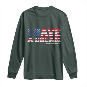 Martin Luther King Jr Long Sleeve Shirt Black History African American TS14 Dark Forest Green Print Your Wear