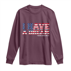 Martin Luther King Jr Long Sleeve Shirt Black History African American TS14 Maroon Print Your Wear