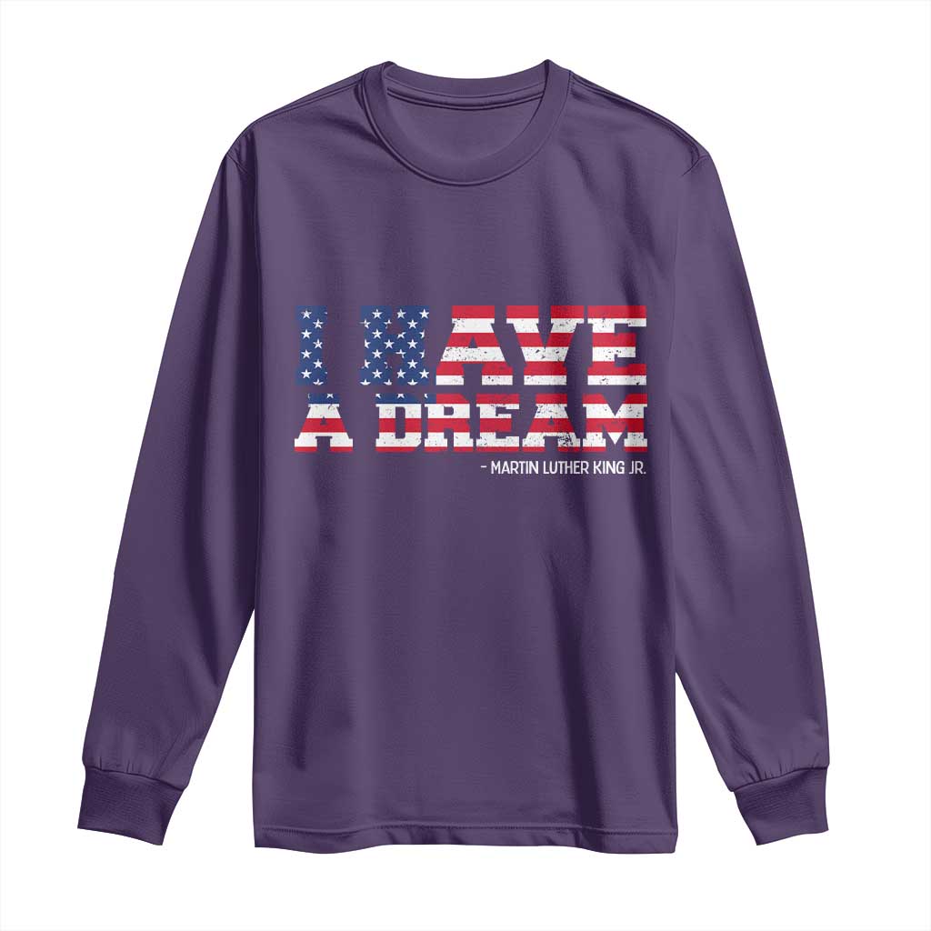 Martin Luther King Jr Long Sleeve Shirt Black History African American TS14 Purple Print Your Wear