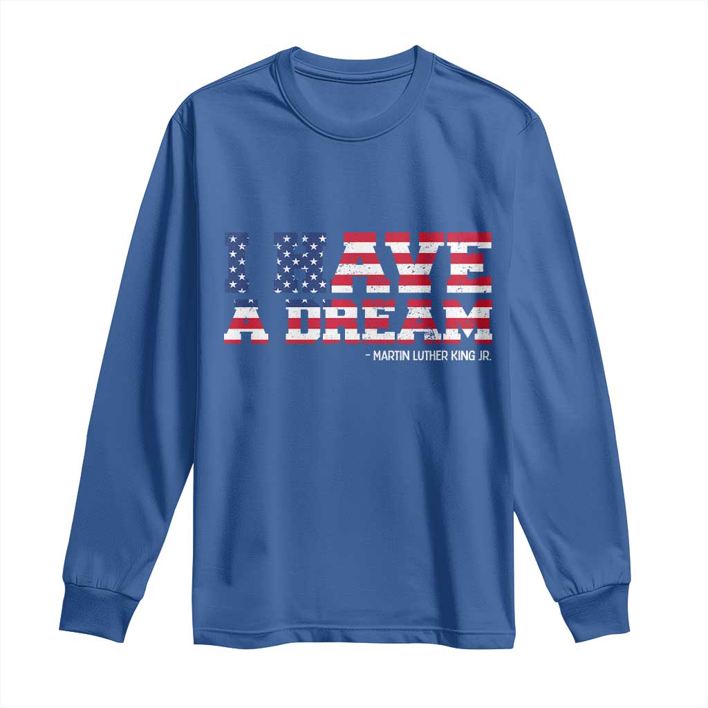Martin Luther King Jr Long Sleeve Shirt Black History African American TS14 Royal Blue Print Your Wear