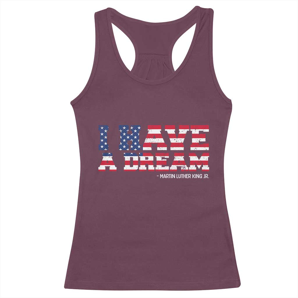 Martin Luther King Jr Racerback Tank Top Black History African American TS14 Maroon Print Your Wear