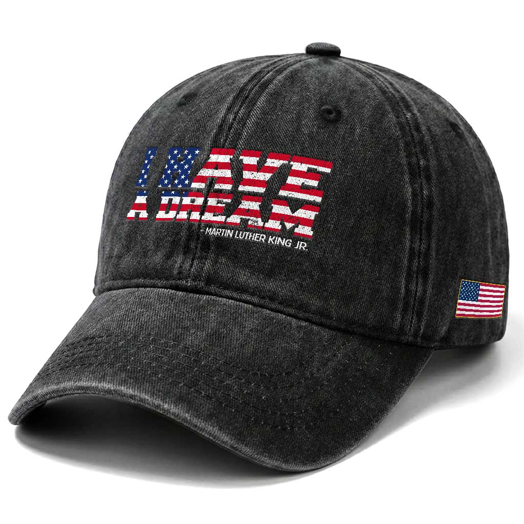 Martin Luther King Jr Washed Cotton Baseball Cap Black History African American TS14 Print Your Wear