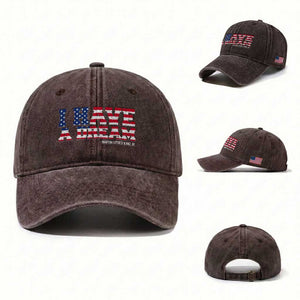 Martin Luther King Jr Washed Cotton Baseball Cap Black History African American TS14 Washed Cap Universal Fit Dark Brown Print Your Wear