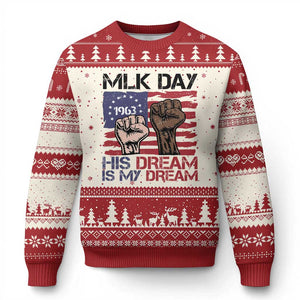 His Dream is My Dream Ugly Christmas Sweater Martin Luther King Jr MLK Day TS14 Beige Red Print Your Wear