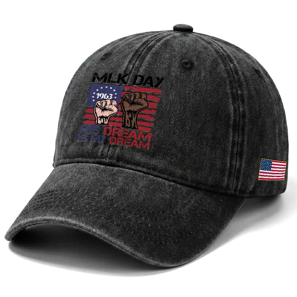 His Dream is My Dream Washed Cotton Baseball Cap Martin Luther King Jr MLK Day TS14 Print Your Wear