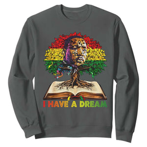 Martin Luther King Jr Sweatshirt Black History Month Melanin African TS14 Dark Heather Print Your Wear
