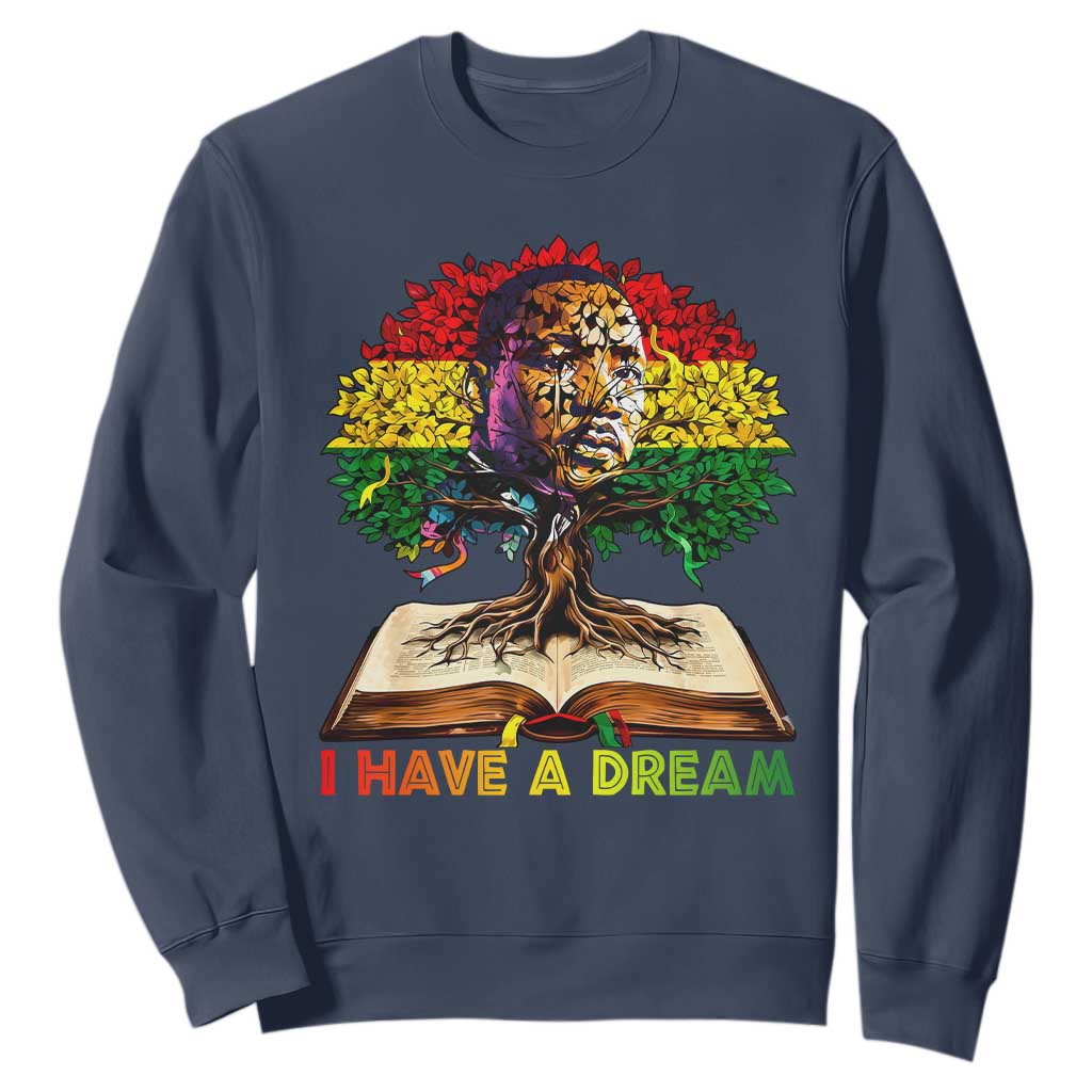 Martin Luther King Jr Sweatshirt Black History Month Melanin African TS14 Navy Print Your Wear