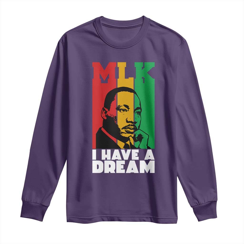 Martin Luther King Jr Long Sleeve Shirt I Have Dream MLK Quote TS14 Purple Print Your Wear