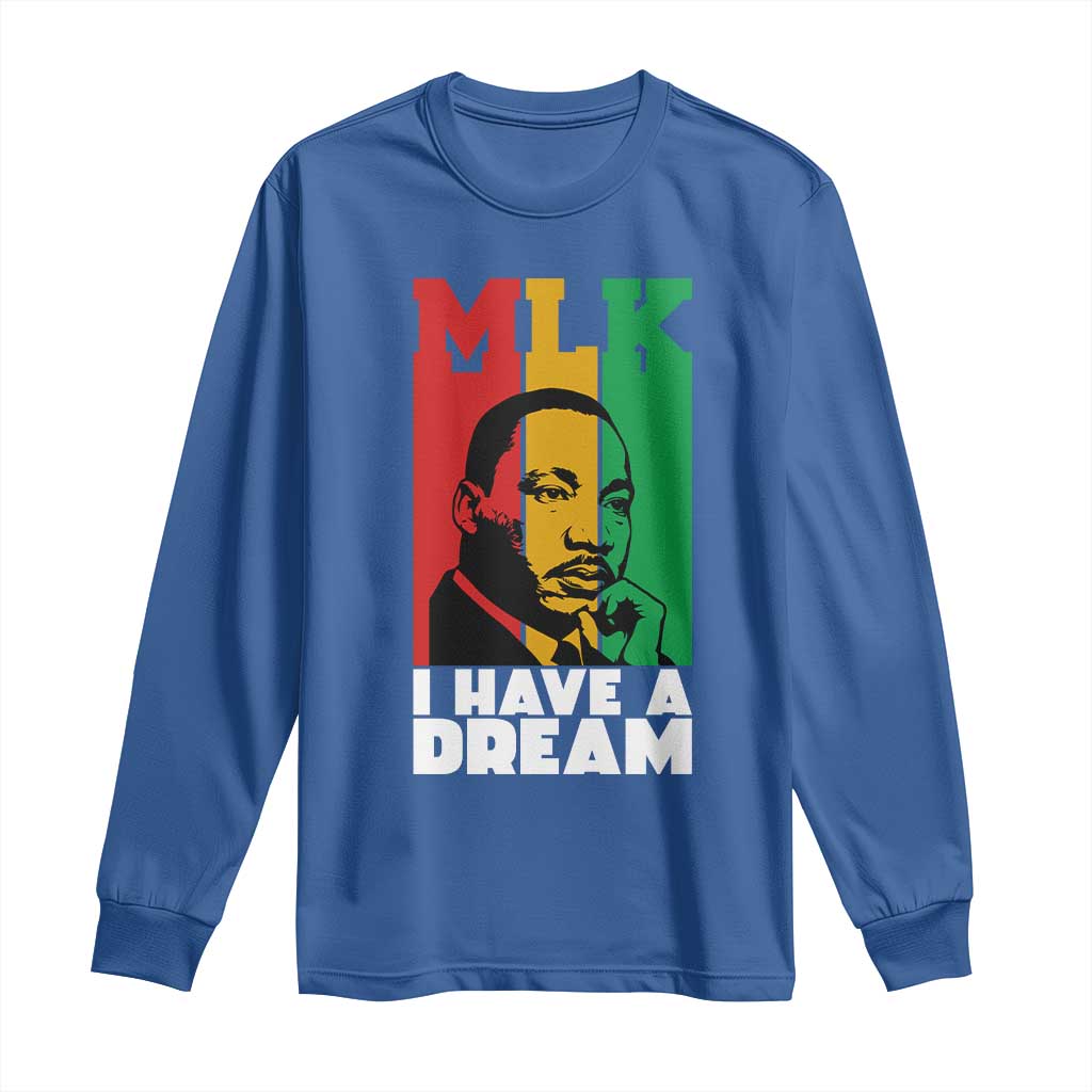 Martin Luther King Jr Long Sleeve Shirt I Have Dream MLK Quote TS14 Royal Blue Print Your Wear