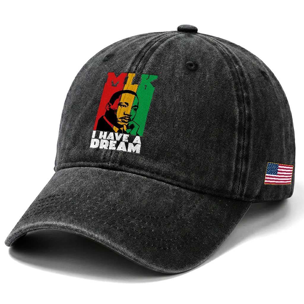 Martin Luther King Jr Washed Cotton Baseball Cap I Have Dream MLK Quote TS14 Print Your Wear