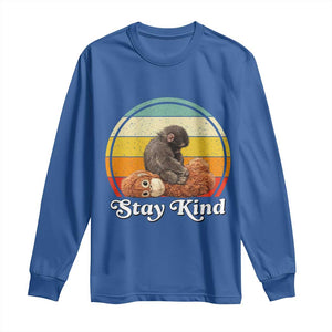 Punch Mokey Long Sleeve Shirt Viral Trend Baby Monkey Stay Kind TS14 Royal Blue Print Your Wear
