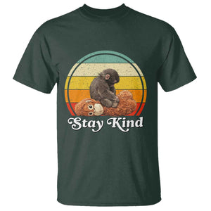 Punch Mokey T Shirt Viral Trend Baby Monkey Stay Kind TS14 Dark Forest Green Print Your Wear