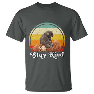 Punch Mokey T Shirt Viral Trend Baby Monkey Stay Kind TS14 Dark Heather Print Your Wear