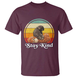 Punch Mokey T Shirt Viral Trend Baby Monkey Stay Kind TS14 Maroon Print Your Wear