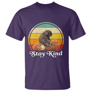 Punch Mokey T Shirt Viral Trend Baby Monkey Stay Kind TS14 Purple Print Your Wear