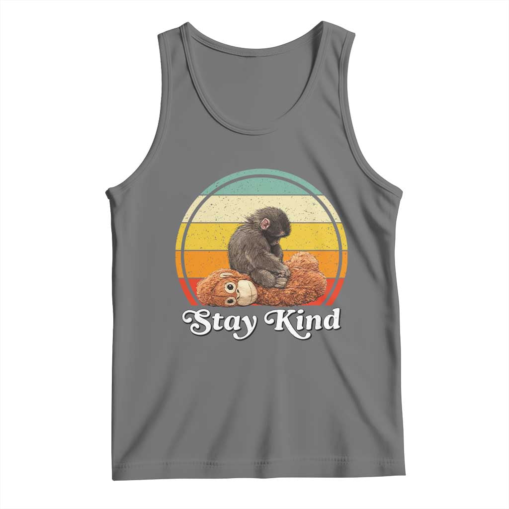 Punch Mokey Tank Top Viral Trend Baby Monkey Stay Kind TS14 Black Heather Print Your Wear