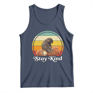 Punch Mokey Tank Top Viral Trend Baby Monkey Stay Kind TS14 Navy Print Your Wear