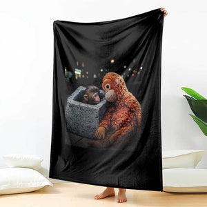 Punch Mokey Throw Blanket Viral Trend Baby Monkey Streets Meme TS14 Print Your Wear
