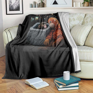 Punch Mokey Throw Blanket Viral Trend Baby Monkey Streets Meme TS14 Print Your Wear