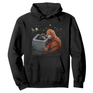 Punch Mokey Hoodie Viral Trend Baby Monkey Streets Meme TS14 Black Print Your Wear