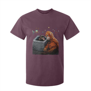 Punch Mokey T Shirt For Kid Viral Trend Baby Monkey Streets Meme TS14 Maroon Print Your Wear