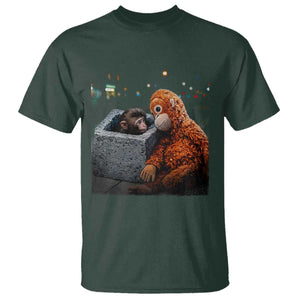 Punch Mokey T Shirt Viral Trend Baby Monkey Streets Meme TS14 Dark Forest Green Print Your Wear