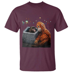 Punch Mokey T Shirt Viral Trend Baby Monkey Streets Meme TS14 Maroon Print Your Wear