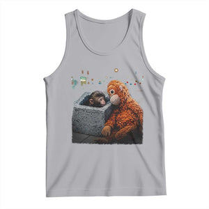 Punch Mokey Tank Top Viral Trend Baby Monkey Streets Meme TS14 Athletic Heather Print Your Wear
