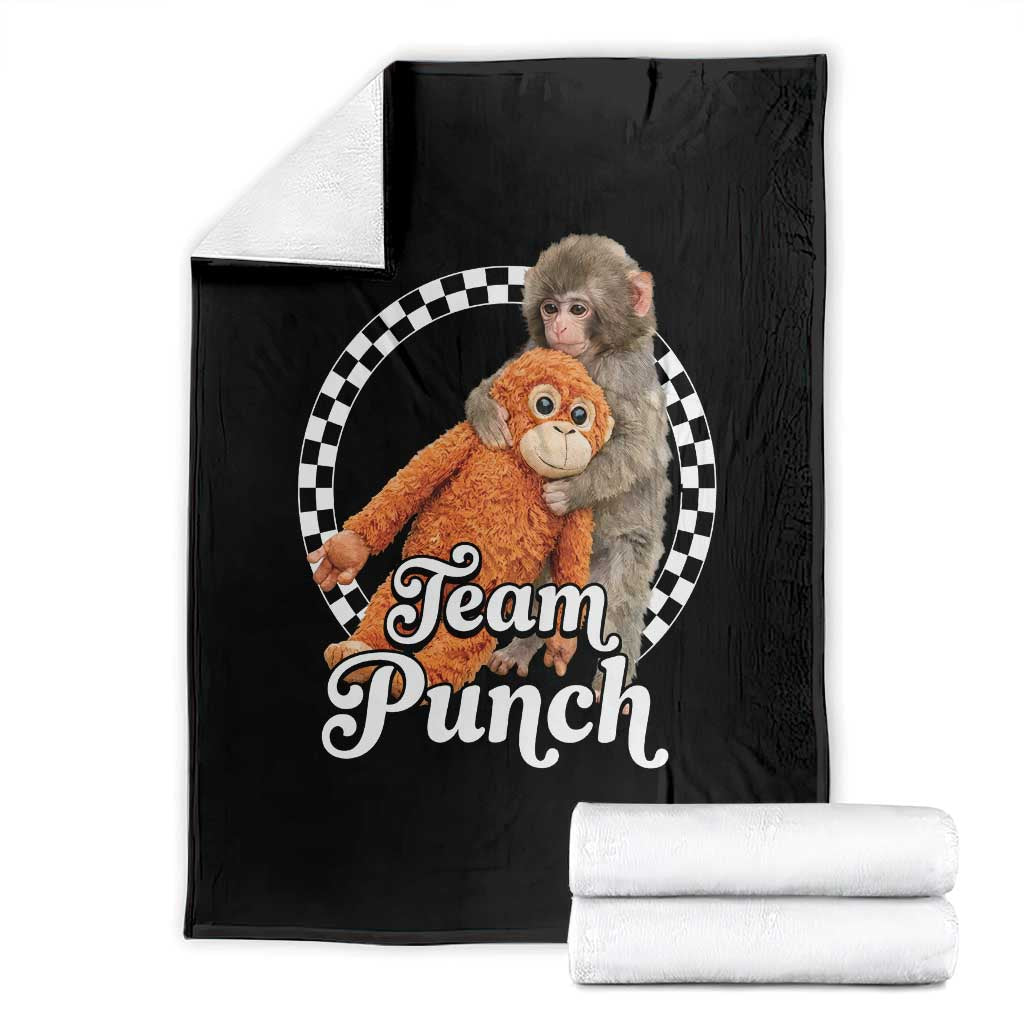 Punch Mokey Throw Blanket Baby Monkey And Plush Toy Viral Trend TS14 Black Print Your Wear