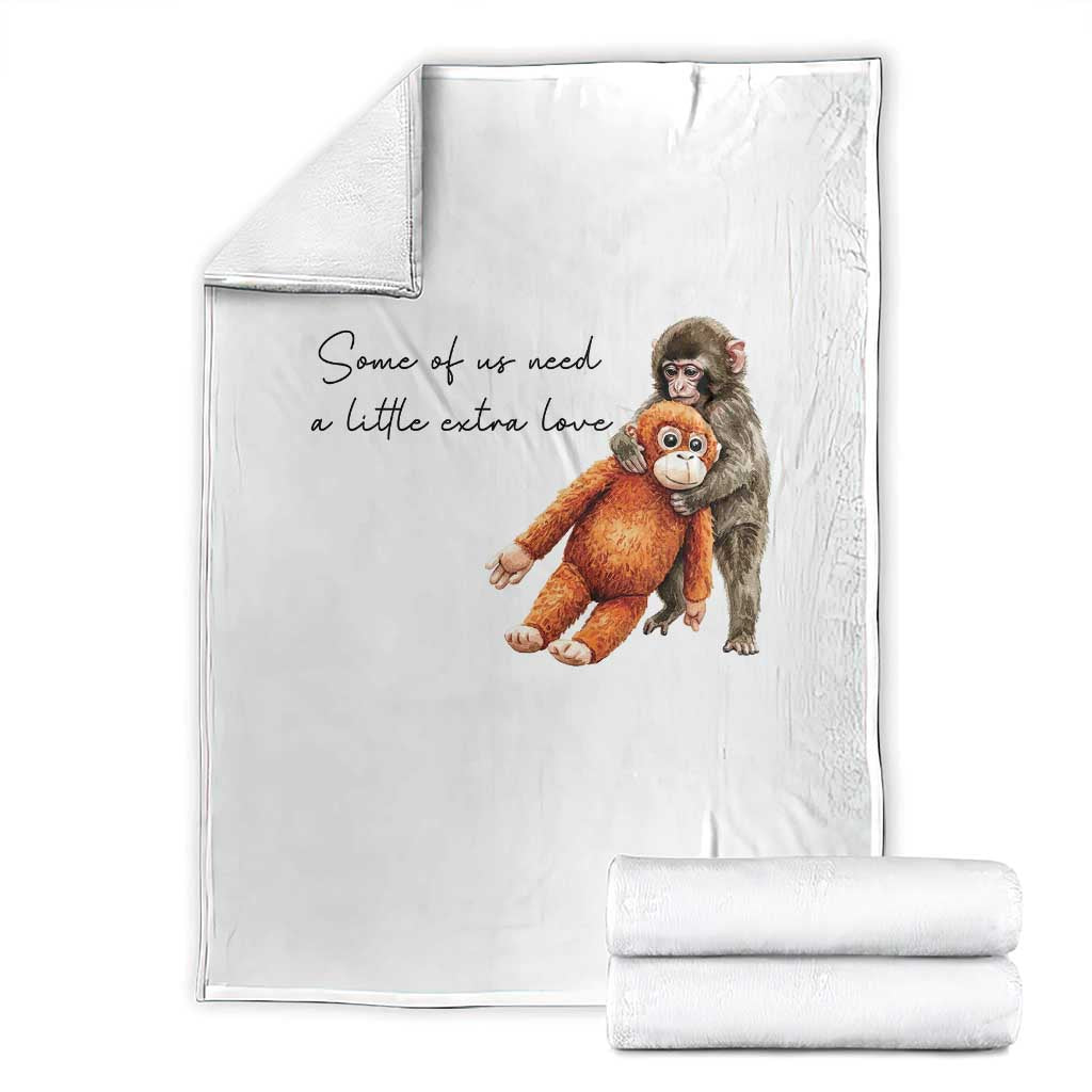 Punch Mokey Throw Blanket Some Of Us Need a Little Extra Love TS14 White Print Your Wear