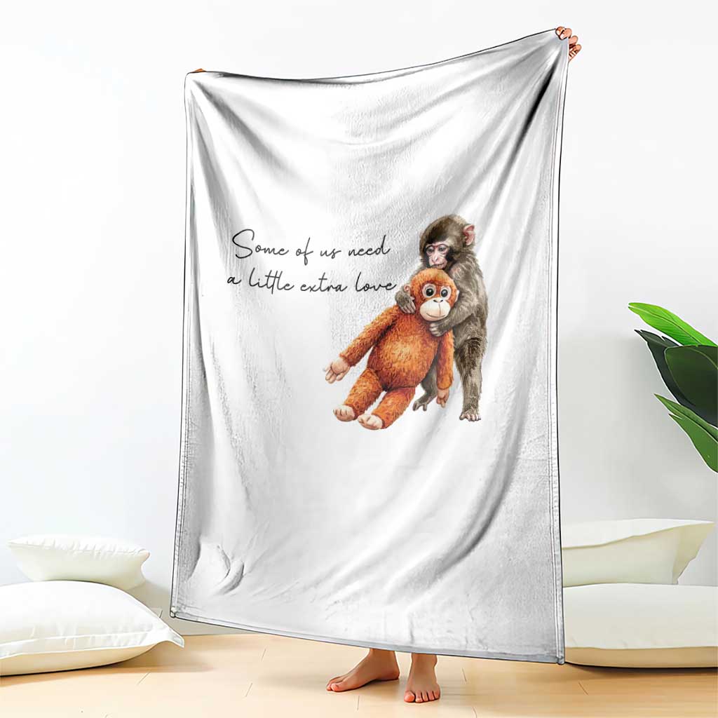 Punch Mokey Throw Blanket Some Of Us Need a Little Extra Love TS14 Print Your Wear