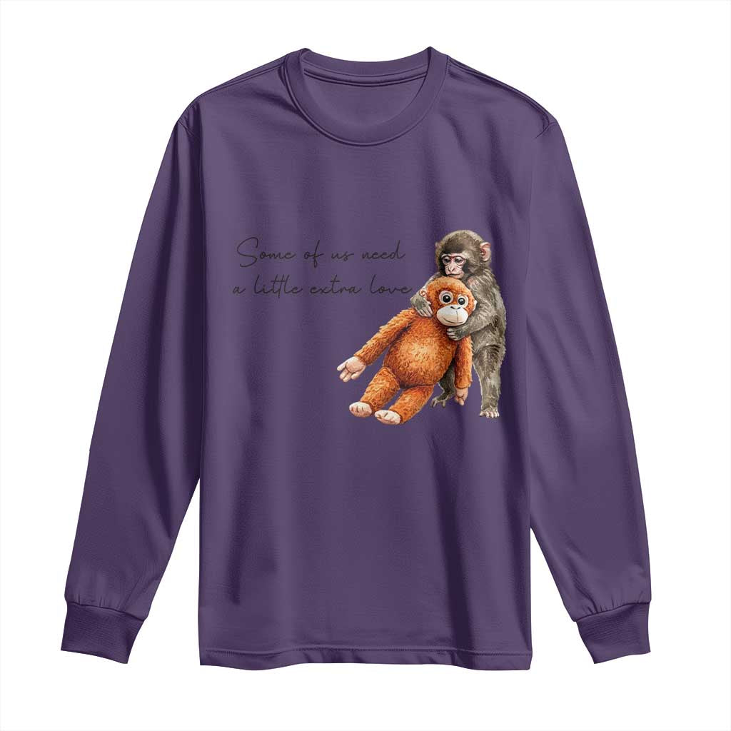 Punch Mokey Long Sleeve Shirt Some Of Us Need a Little Extra Love TS14 Purple Print Your Wear