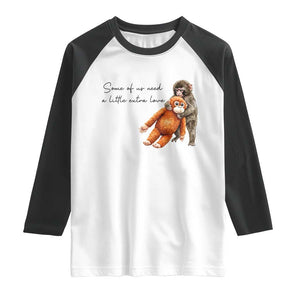 Punch Mokey Raglan Shirt Some Of Us Need a Little Extra Love TS14 White Black Print Your Wear