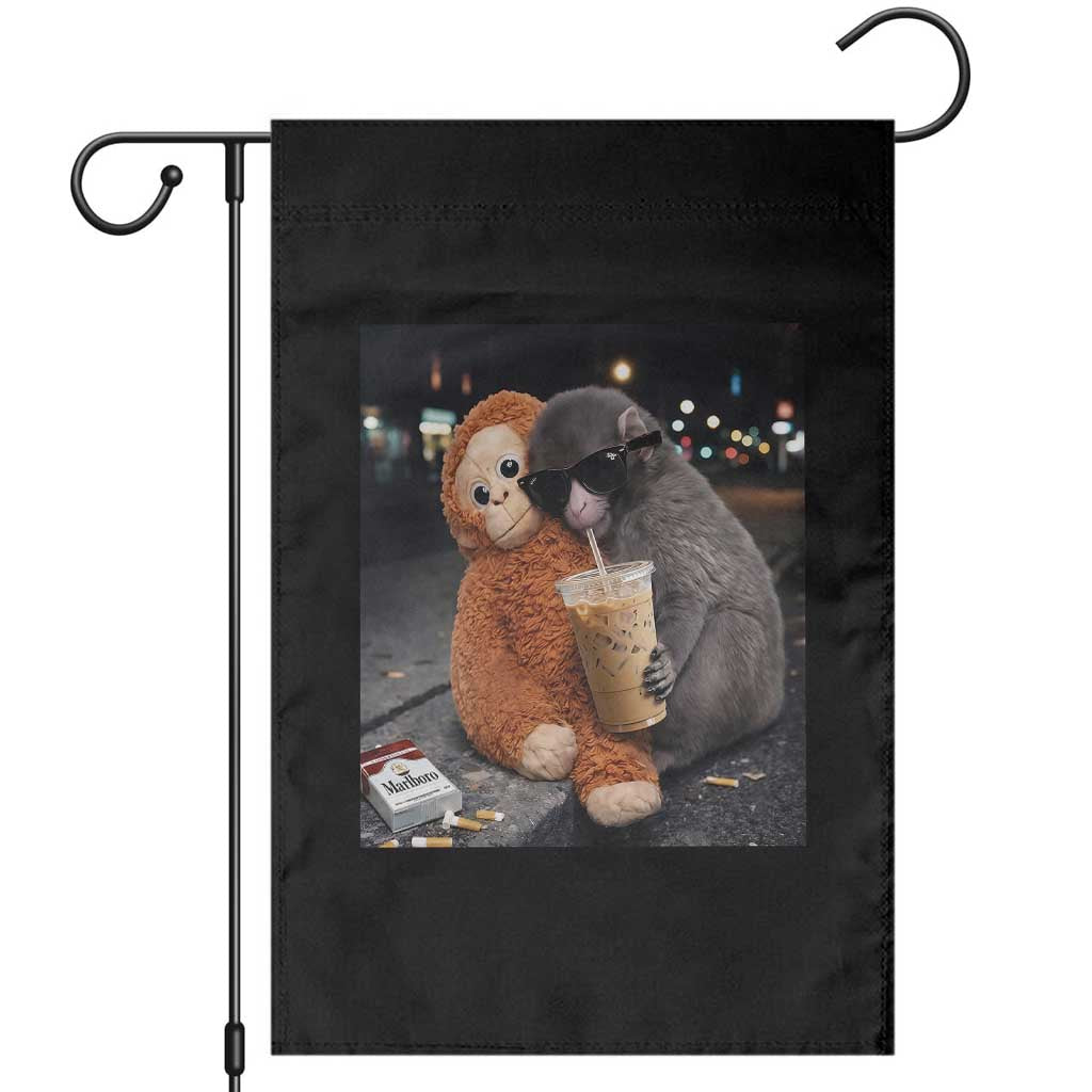 Punch Mokey Meme Garden Flag Funny Drinking Iced Coffee Sunglasses Street TS14 Black Print Your Wear