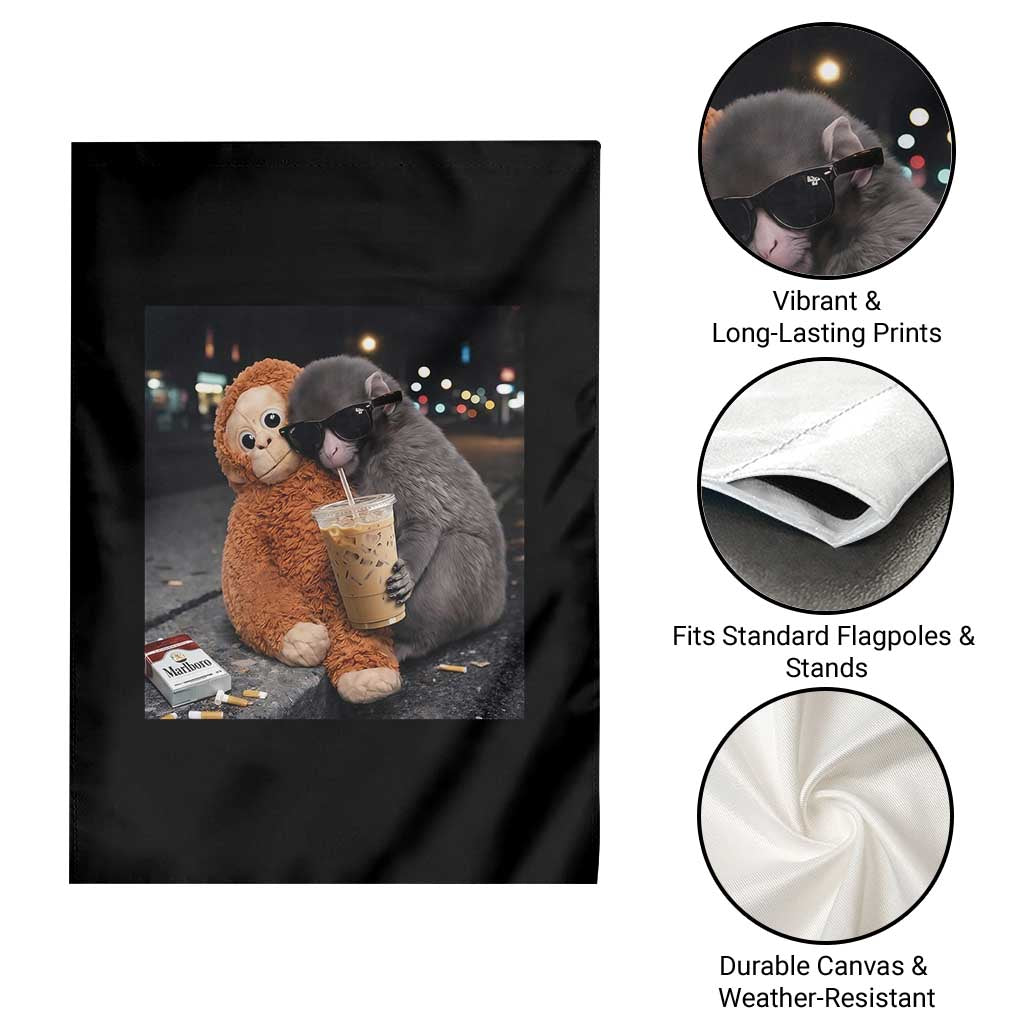 Punch Mokey Meme Garden Flag Funny Drinking Iced Coffee Sunglasses Street TS14 Print Your Wear