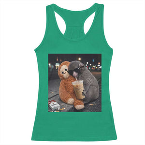 Punch Mokey Meme Racerback Tank Top Funny Drinking Iced Coffee Sunglasses Street TS14 Irish Green Print Your Wear