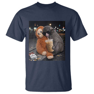 Punch Mokey Meme T Shirt Funny Drinking Iced Coffee Sunglasses Street TS14 Navy Print Your Wear