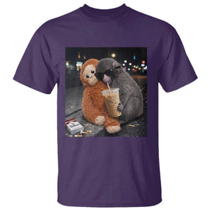 Punch Mokey Meme T Shirt Funny Drinking Iced Coffee Sunglasses Street TS14 Purple Print Your Wear