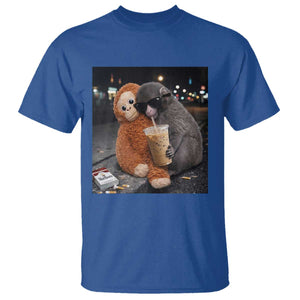 Punch Mokey Meme T Shirt Funny Drinking Iced Coffee Sunglasses Street TS14 Royal Blue Print Your Wear