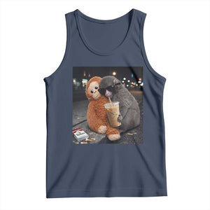 Punch Mokey Meme Tank Top Funny Drinking Iced Coffee Sunglasses Street TS14 Navy Print Your Wear