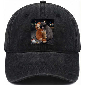 Punch Mokey Meme Washed Cotton Baseball Cap Funny Drinking Iced Coffee Sunglasses Street TS14 Print Your Wear