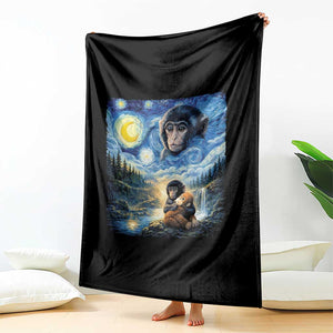Punch Mokey Throw Blanket Viral Baby Monkey Starry Night Van Gogh TS14 Print Your Wear