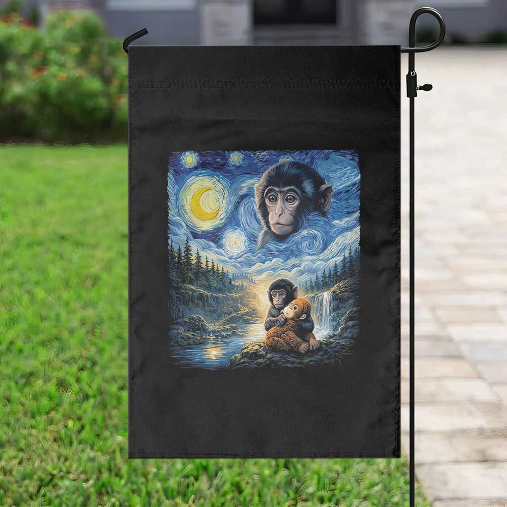 Punch Mokey Garden Flag Viral Baby Monkey Starry Night Van Gogh TS14 Print Your Wear
